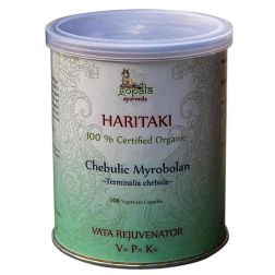 Haritaki Capsules (108 Veg Caps, 500mg each) - Certified Organic Ayurvedic Herb for Digestion & Detox