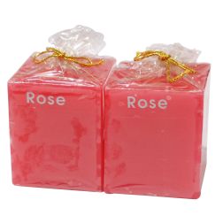 Rose Coloured Candles Perfumed (Cube)