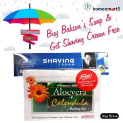 Baksons Aloevera Calendula Bathing Bar - Pack of 2 (Free - Sunny Shaving Cream)