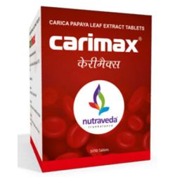 Carimax Tablets by Nutraveda (50 Tablets), Alkaloid Rich Carica Papaya Leaf Extract
