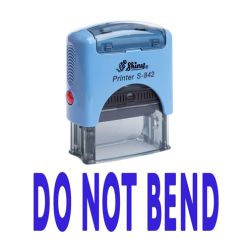 DO NOT BEND Self Inking Rubber Stamp Custom Shiny Office Stationary Stamp - Blue