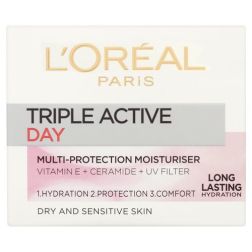 L'Oreal Paris Triple Active Day Moisturiser - Dry and Sensitive Skin