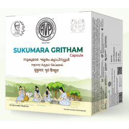 Sukumara Gritham Capsules by Arya Vaidya Pharmacy (100 Capsules), Traditional Ayurvedic Blend for Women's Well-being and Abdominal Comfort