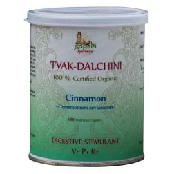 Organic Tvak-Dalchini Capsules (Cinnamomum zeylanicum) - 108 Vcaps (USDA Certified Organic) - Gopala Ayurveda